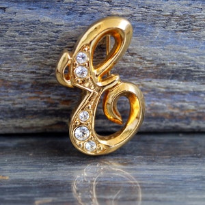 Broche con inicial de diamantes de imitación vintage firmado por Avon, pin con la letra E, regalo de joyería personalizado para hermana