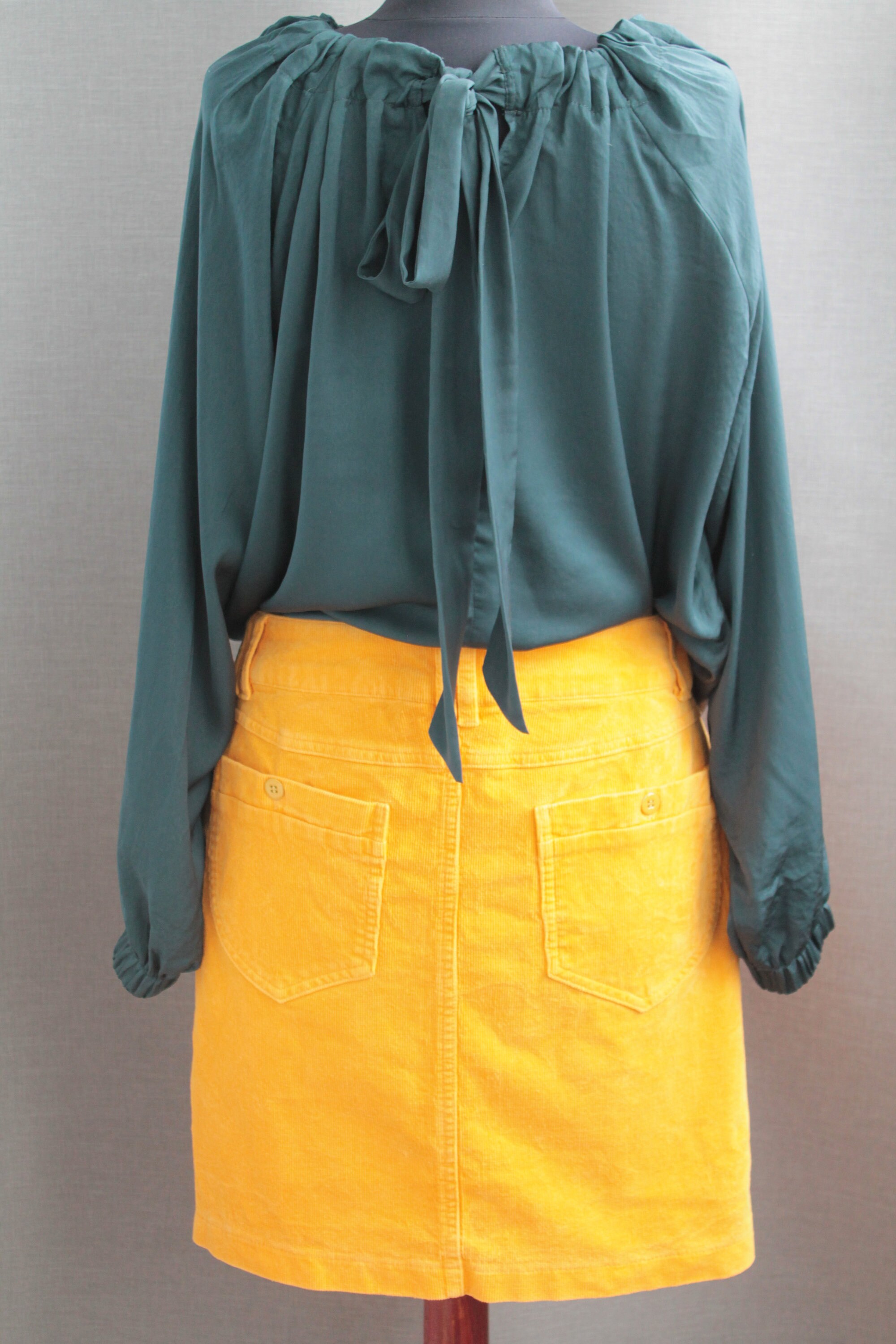 11879 Yellow Patterned Mini Skirt