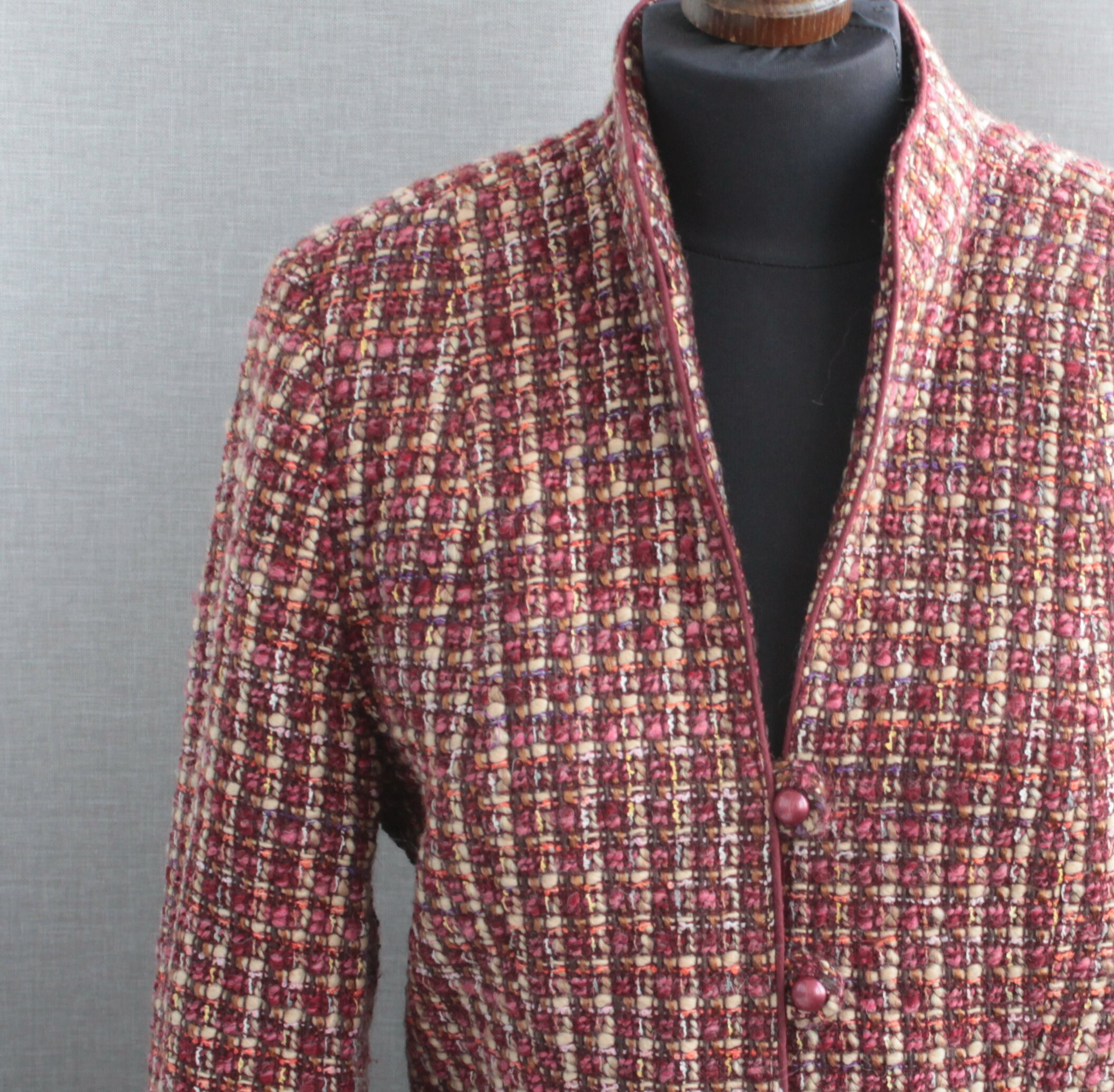 plaid tweed blazer womens
