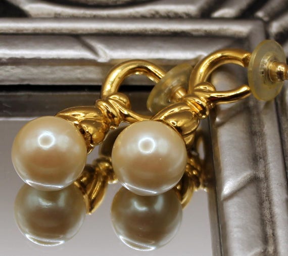 Orecchini Pendenti A Cerchio Con Perle Vintage: Eleganti E Dorati Per Donna