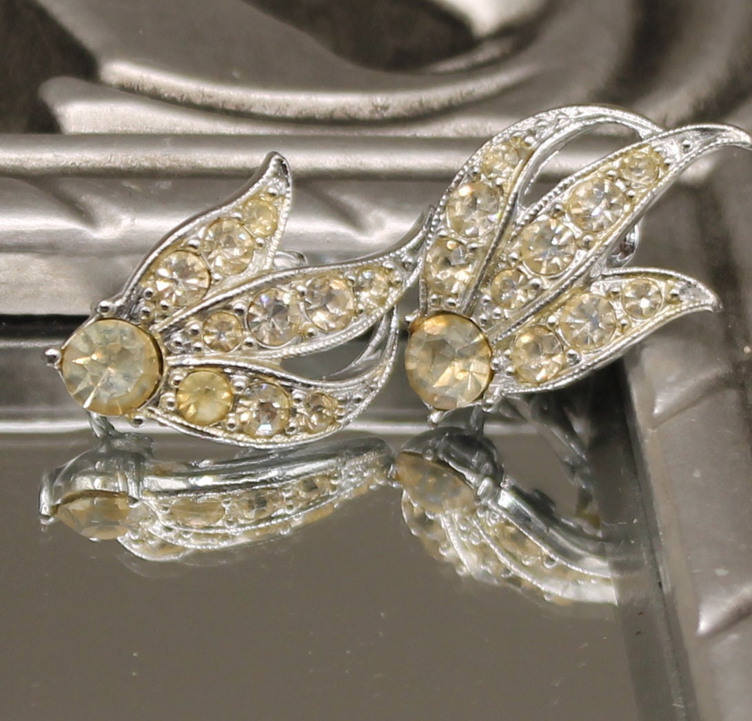 Boucles D'Oreilles Clips Anciennes Signées SARAH COV - Argenté - Modèle 3387 - Occasion