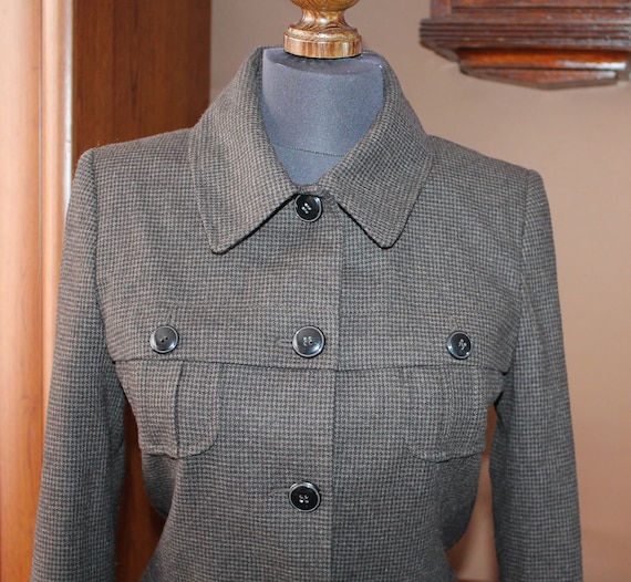 Dark academia jacket Vintage houndstooth blazer wo