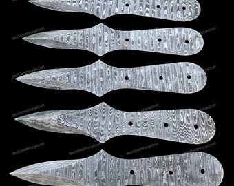 Hand Forged Damascus Steel Oyster Shucker Knife Blanks Blades  Ladder San Mai Lot of 5 Blank Blades, Knife Making Materials,