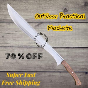 28.5&quot; Handmade Full Tang Machete with Rose Wood Handle with Genuine Leather Sheath/Gift for him, Birthday Gift, Father Day Gift,