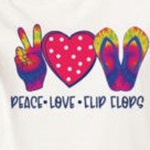 Sublimation Peace Love Flip flops