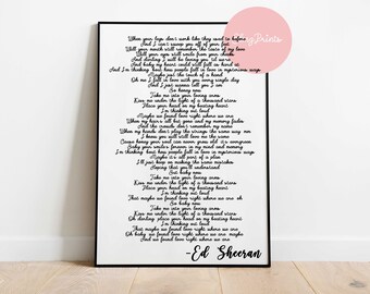 Ed Sheeran Thinking Out Loud Etsy