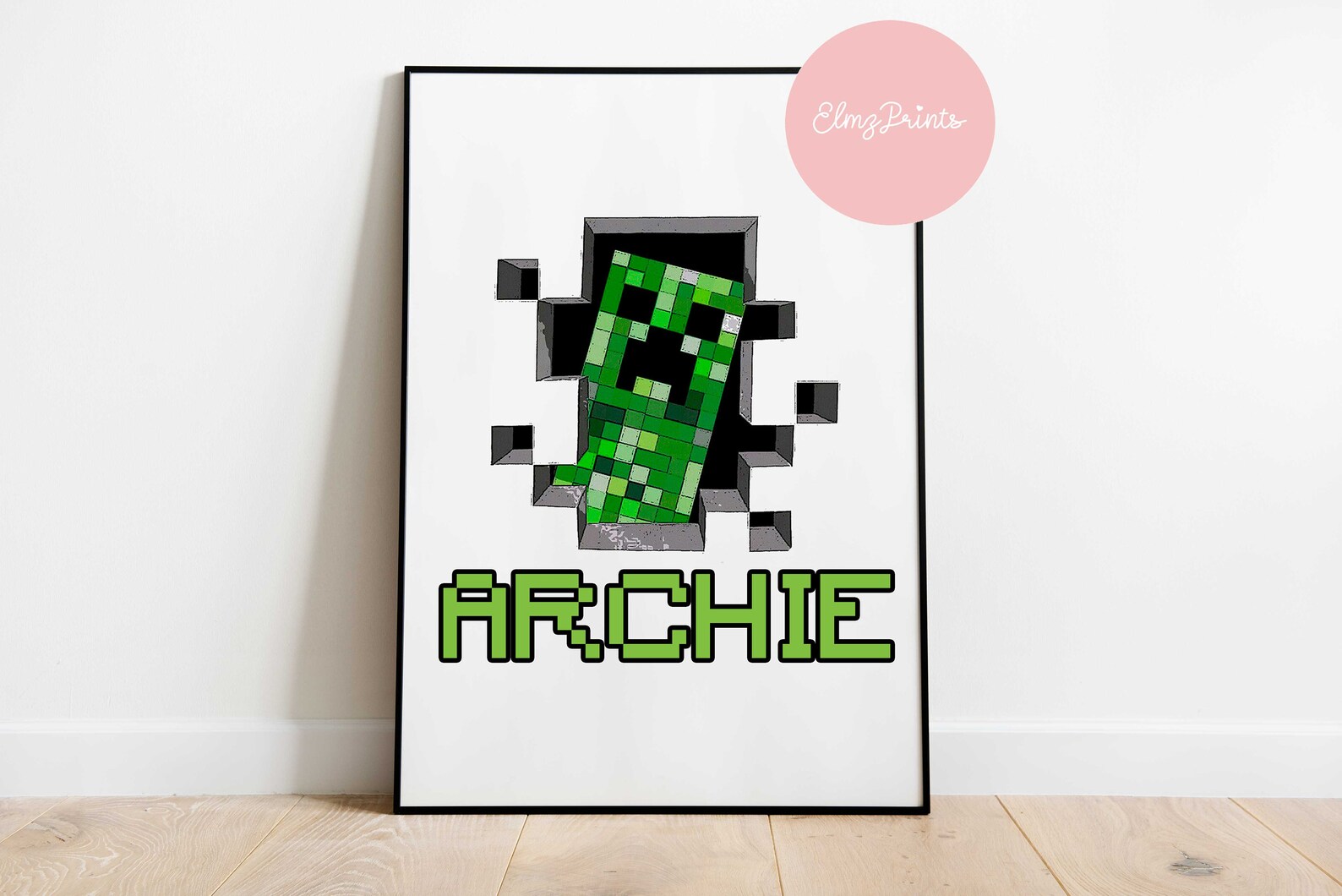 Personalisierte A4 Minecraft Name Druck Word Art Custom | Etsy