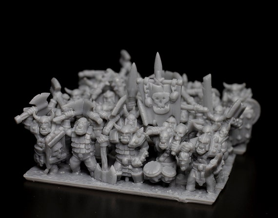 Orc Warriors - Warmaster Revolution Updated Detailed Miniatures Orcs 