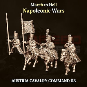 Austria Cavalry Command 03 | Napoleonic Wars | 3DBreed Miniatures | 15mm scale