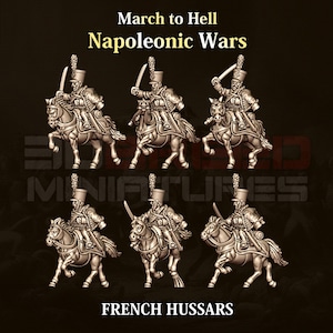 French Hussars Cavalry | Napoleonic Wars | 3DBreed Miniatures | 15mm scale