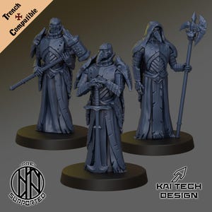 Plague Knights (x3) | Black Grail | 32mm scale | KaiTech Design
