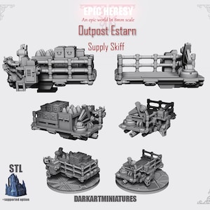 Cargo Skiff (x2) | Outpost Estarn | Dark Art Miniatures | 8mm scale