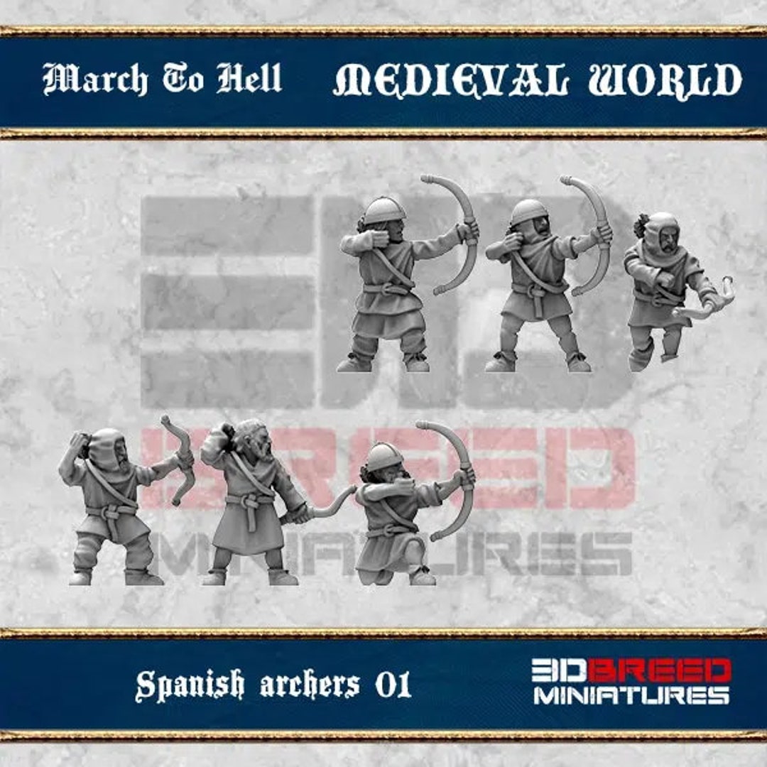Spanish Archers Medieval World 3D Breed Miniatures 15mm Etsy