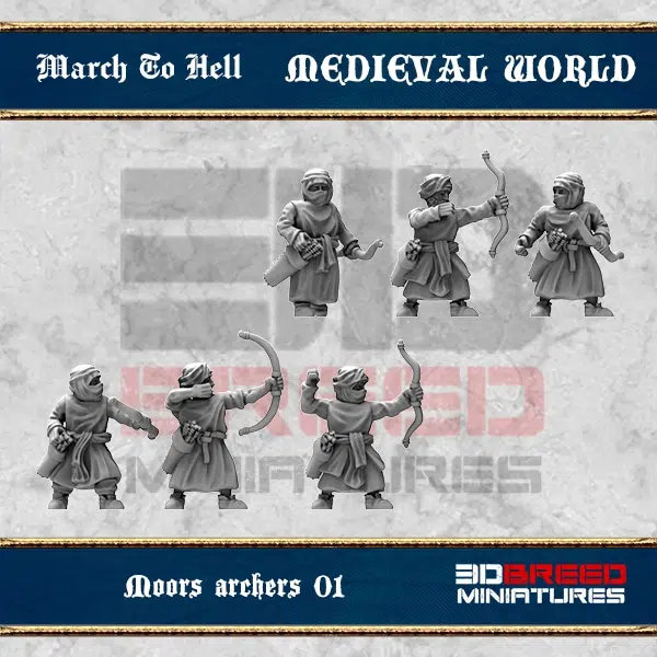 Moors Archers | Medieval World | 3D Breed Miniatures | 15mm