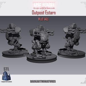 Wolf Mech Mk1 (x3) | Outpost Estarn | Dark Art Miniatures | 8mm scale