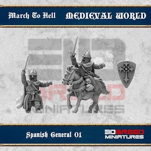 Spanish General | Medieval World | 3D Breed Miniatures | 15mm scale