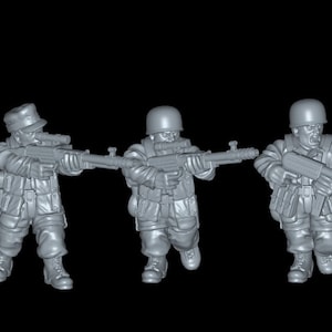 SMG Squad | German Airborne WW2 | Europe in Flames | 10x miniatures | 3DBreed Miniatures | 15mm scale