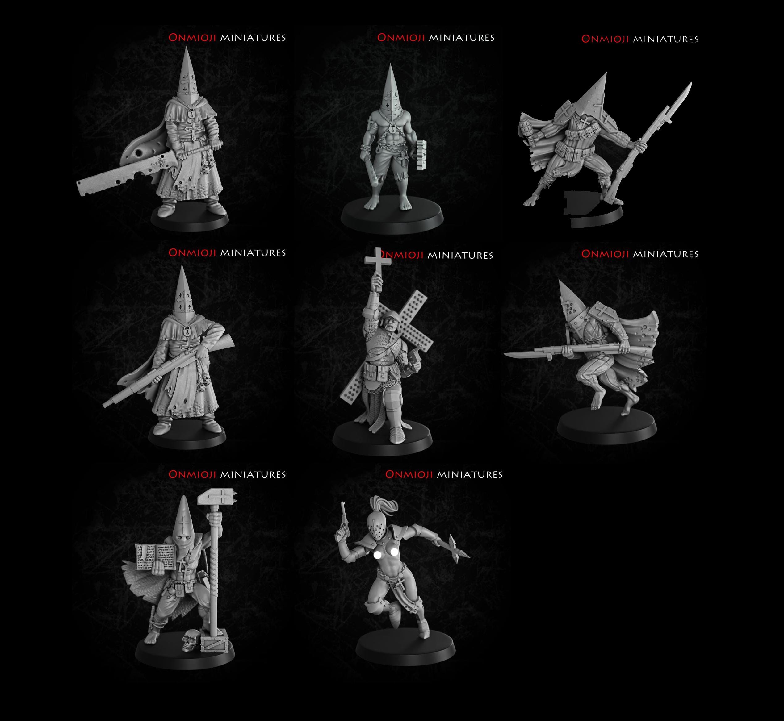 ＊尚様ご購入希望・The Soldier & Witch・高さ２０cm・ Trench Worshippers (x8) | SET1 | 32mm Scale | Onmioji Miniatures