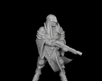 Sniper Priest with rifle (x1) | Sanctified Legion | 32mm scale | Bite the Bullet