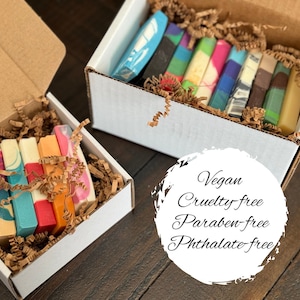 Assorted Soap End Musterbox | Vegan Kaltprozess Naturseife Musterpackung, Seifen-Geschenkset für Upcycling und handgemachte Geschenke