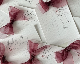 Invitation cards Kina with bow, Nisan, engagement, henna invitations