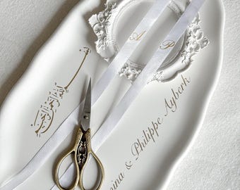 Engagement tray set / ring tray made of ceramic
