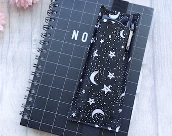 Stars and Moon Glasses Holder Bookmark - Wide Bookmark - A5 Planner or Notebook Accessory - Elasticated