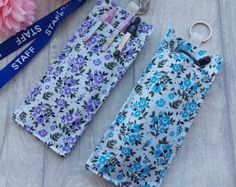 Floral Fabric Fabric Double Sided Glasses & Pen Holder for Lanyard - Handmade Teacher Accessory