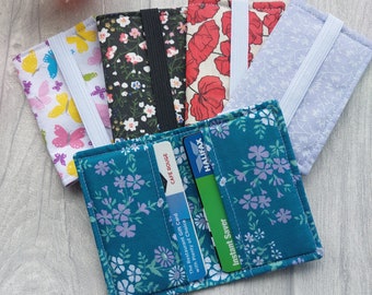 Fabric Card Holder Wallet. Small Credit Card Holder for pocket. Business Card holder. Small Card Wallet.