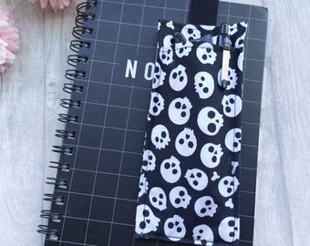Skull Glasses Holder Bookmark - Wide Bookmark - A5 Planner or Notebook Accessory - Elasticated4