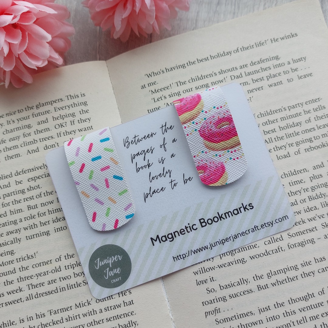Springles Bookmark Doughnut & Sprinkles Magnetic Bookmark Set: Faux Leather - Bookworm ...