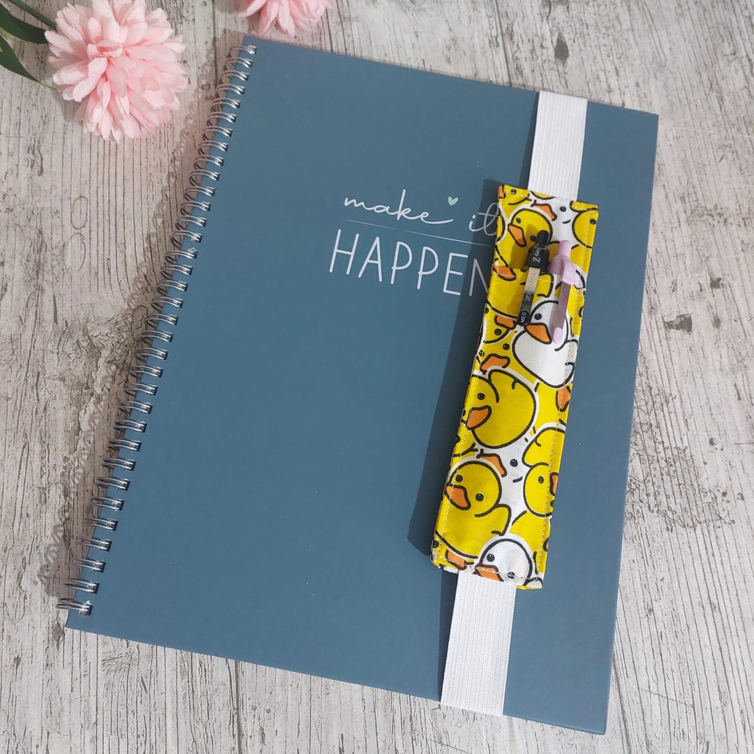 Buy A4 Yellow Duck Fabric Pen Holder Bookmark - A4 Journal or Notebook ...
