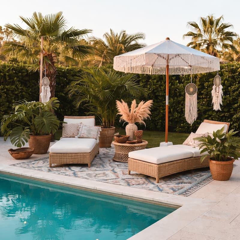 Parasol En Macramé Bohème - Ombrelle Chic Fait Main | Déco Extérieure & Plage De Jardin Artisanal