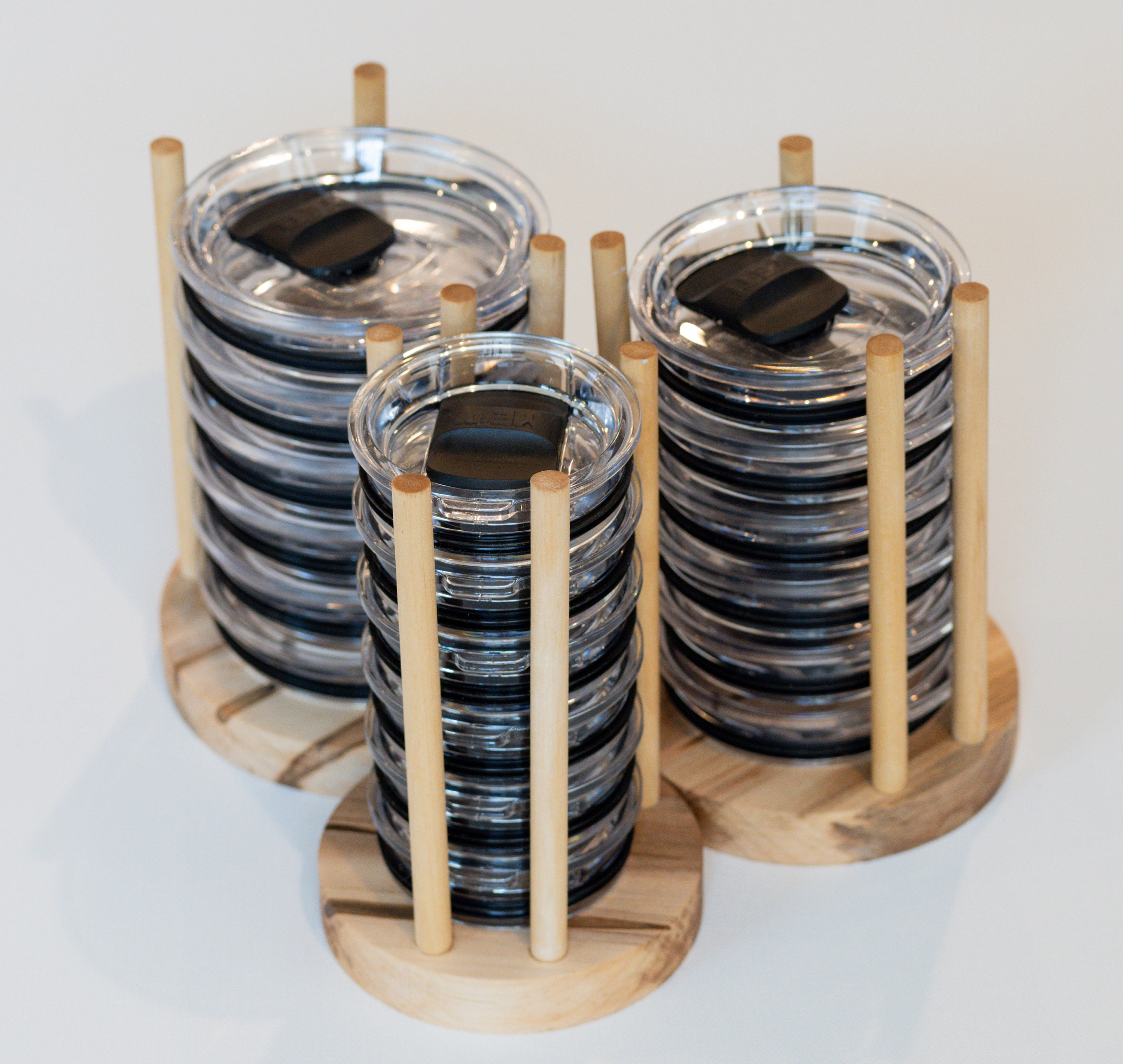 Small round ambrosia maple Yeti Lid Organizer, Yeti Lid Storage, Ambrosia Maple Yeti Lid Cabinet Storage