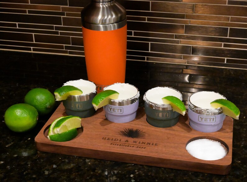 Personalized Tequila Flight Board for Yeti 4 Oz Cups, Beer Flight, Shot