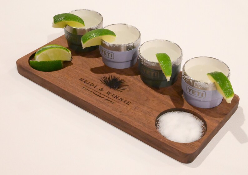 Personalized Tequila Flight Board for Yeti 4 Oz Cups, Beer Flight, Shot
