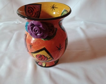 Vase, Mary Rose Young, Keramik, wie neu Vintage orange