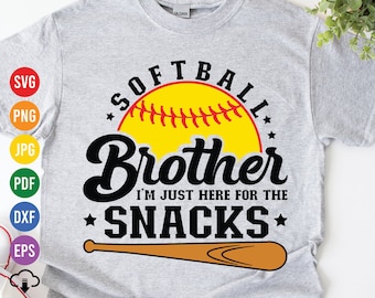 Softball Brother Snacks SVG: Shirt Design Cut File (Digital Download)