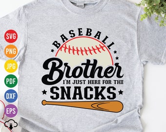 Baseball Brother Snacks SVG: Shirt Design Cut File (Digital Download)