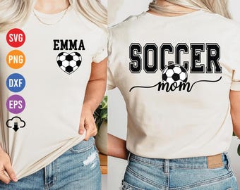 Personalized Soccer Mom SVG: Custom Name, Fall Gameday Shirt (Digital Download)