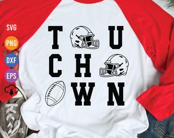 Diseño de camiseta de fútbol americano Touchdown SVG: Descarga digital