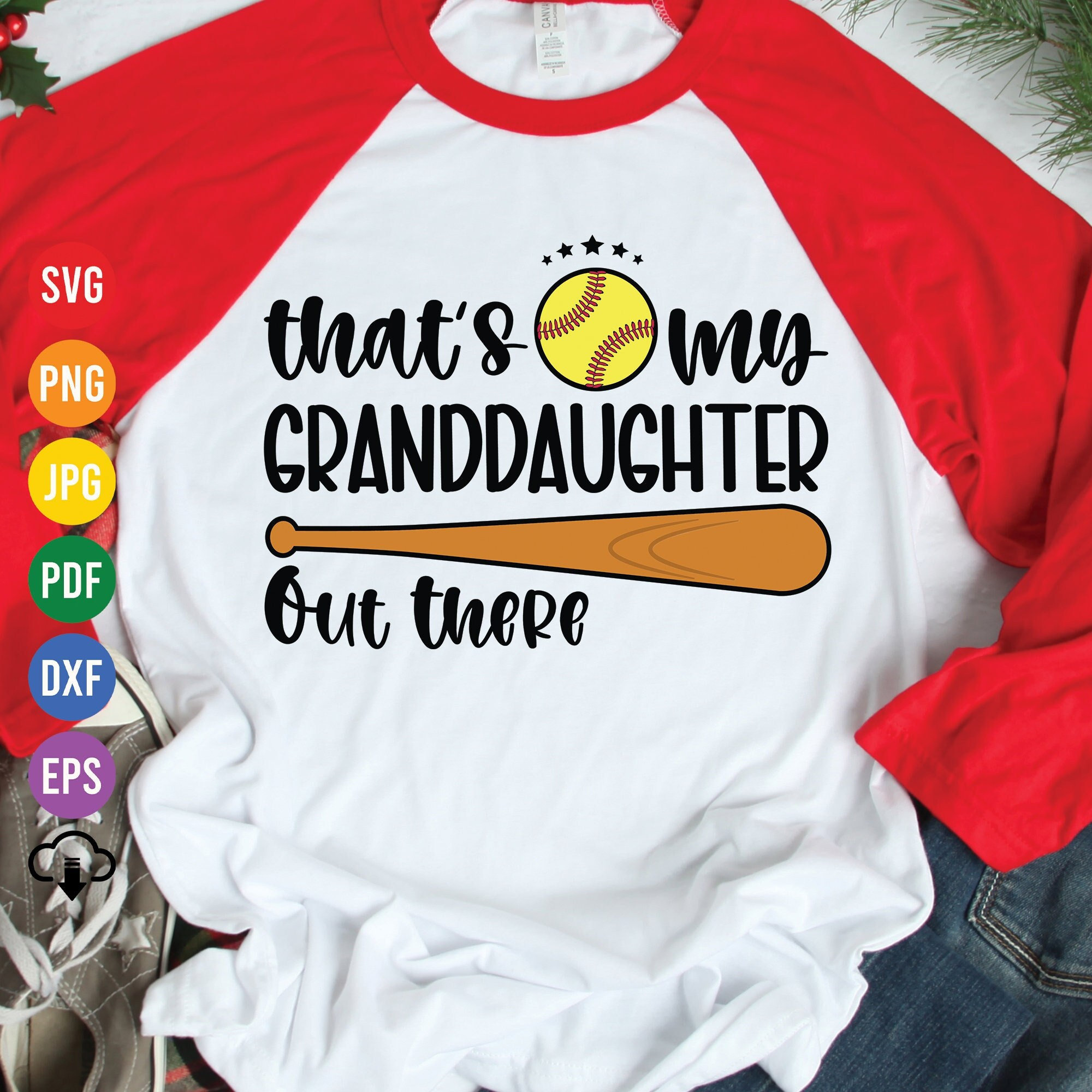 Softball Granddaughter SVG: Biggest Fan Shirt Design (Digital Download)