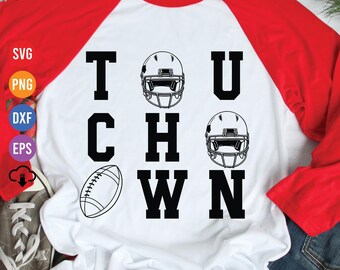 Diseño de camiseta de fútbol americano Touchdown SVG: Descarga digital