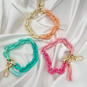 Key Chain Link Wristlet Bangle Key Ring Cute Boho Keychain  Wristlet Key holder for Women Key Fob Wristlet Keychain for Key Holder for Women