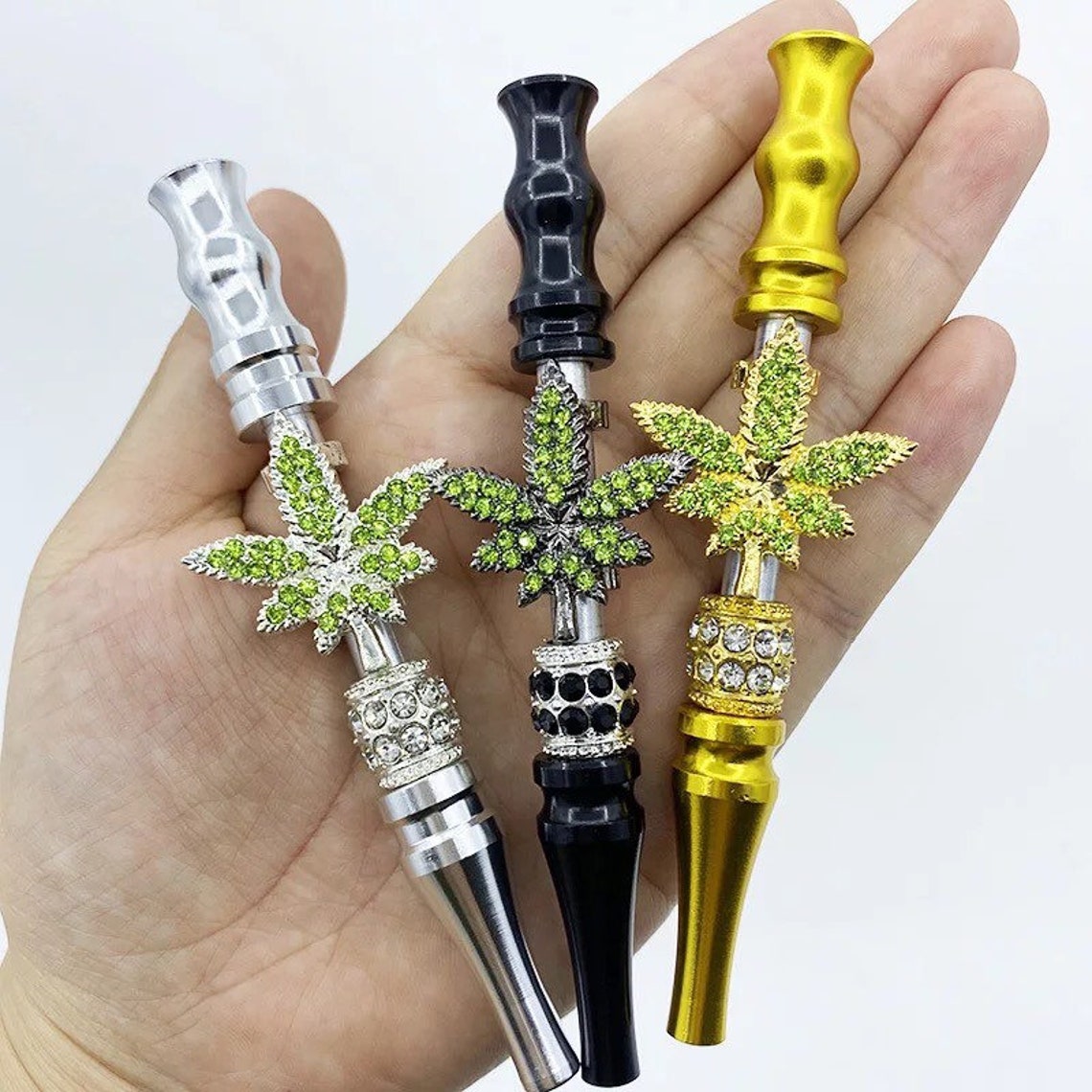 Leaf Shisha Tips Hookah Mouthpiece with Rhinestones Tobacco Etsy