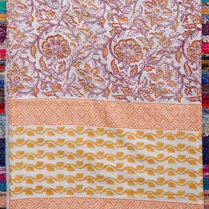 Handblockdruck Baumwollsarong: Strandvertuschung, Schal, Pareo