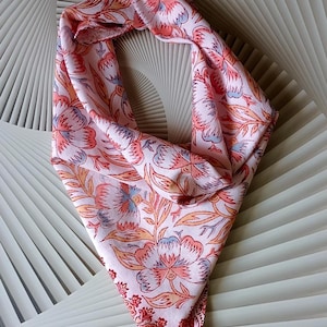 Indian Hand Block Print cotton Bandana, Organic print Bandana Scarf, Wedding Bridesmaid, Man women Bandana, Winter Scarf, Fashionable gift