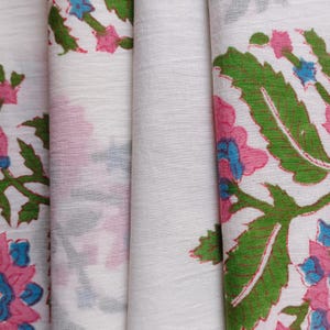 Indian Hand Block print cotton fabric, loose cotton fabric, 100% cotton Handmade fabric, Fabric for Sewing, Crafting, Upholstery, Curtains