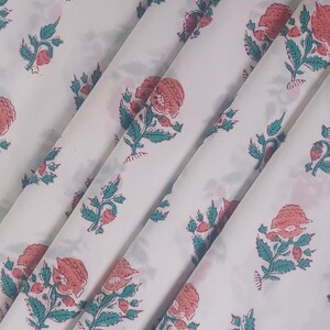 By the Yards Indian cotton fabric, Block Print Fabric, loose cotton fabric, voile fabric, Fabric for cushion cover, curtains, Women Dress