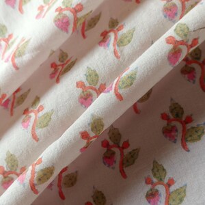 Tessuto di cotone indiano a metraggio, tessuto stampato a blocchi, tessuto di cotone sciolto, tessuto voile, tessuto per copricuscini, tende, abiti da donna